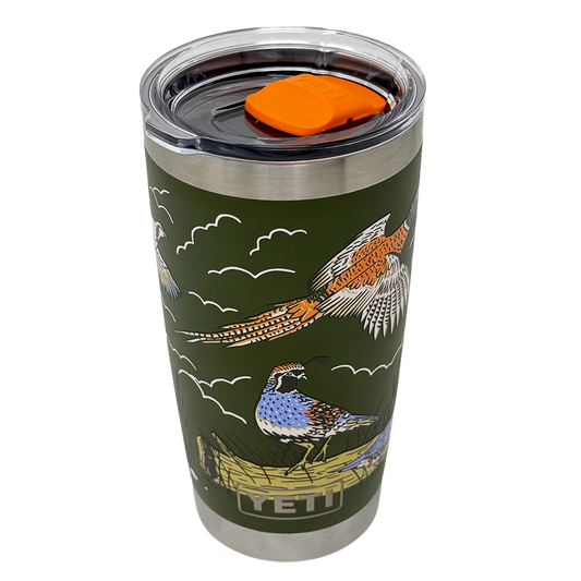 YETI RAMBLER TUMBLER MAGSLIDER LID 20 OZ - UPLAND BIRD OLIVE - FRONT VIEW
